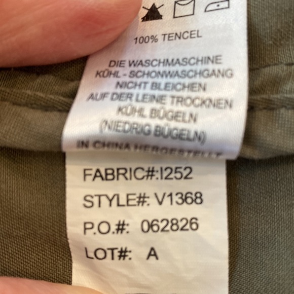 Artisan NY Tencel belted flap front vest olive moss collared lightweight - Picture 9 of 9